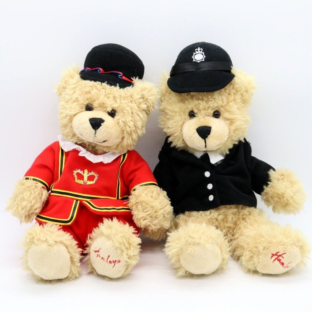Lot of 2 Hamley's 11" Bears - Beefeater Royal Guard and Bobby Police Officer